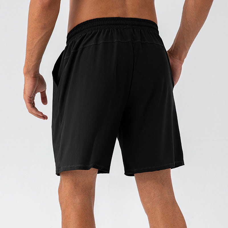 Men's Casual Breathable Loose Nylon Quick Dry Sports Shorts With Pockets