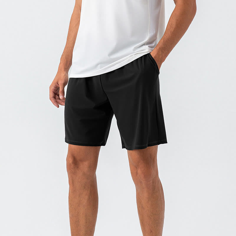 Men's Casual Breathable Loose Nylon Quick Dry Sports Shorts With Pockets