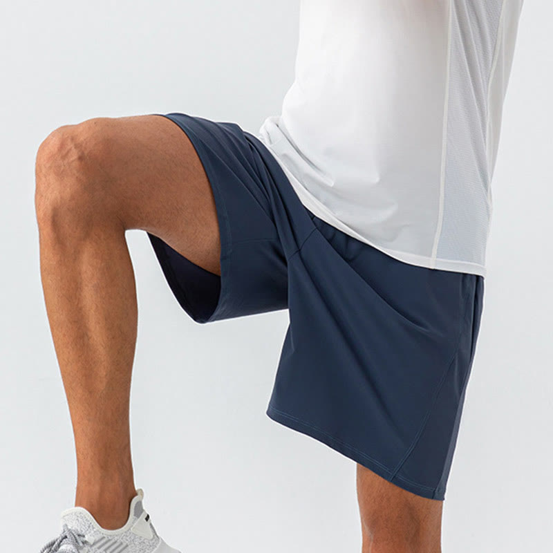 Men's Casual Breathable Loose Nylon Quick Dry Sports Shorts With Pockets