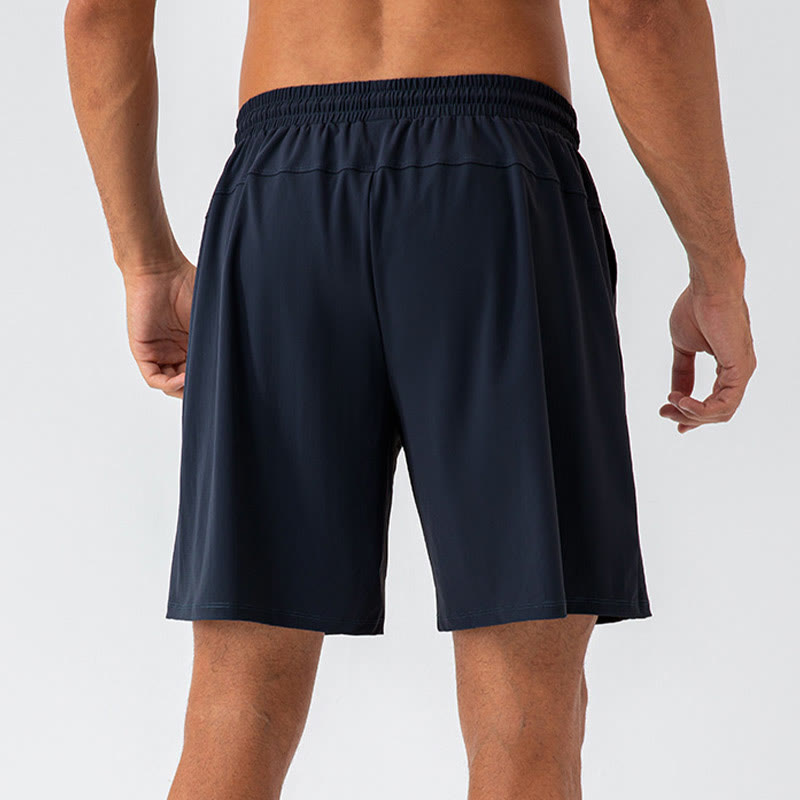 Men's Casual Breathable Loose Nylon Quick Dry Sports Shorts With Pockets