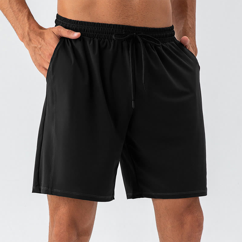 Men's Casual Breathable Loose Nylon Quick Dry Sports Shorts With Pockets