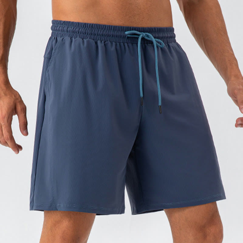 Men's Casual Breathable Loose Nylon Quick Dry Sports Shorts With Pockets
