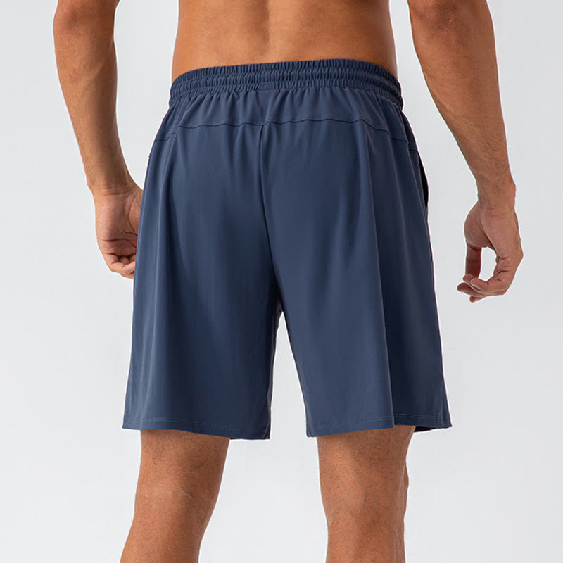 Men's Casual Breathable Loose Nylon Quick Dry Sports Shorts With Pockets