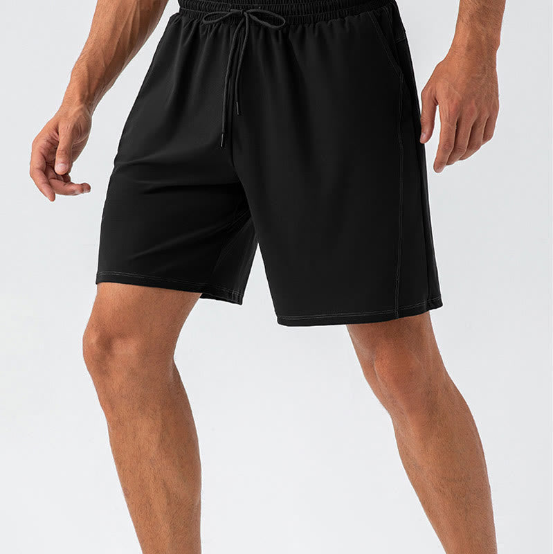 Men's Casual Breathable Loose Nylon Quick Dry Sports Shorts With Pockets