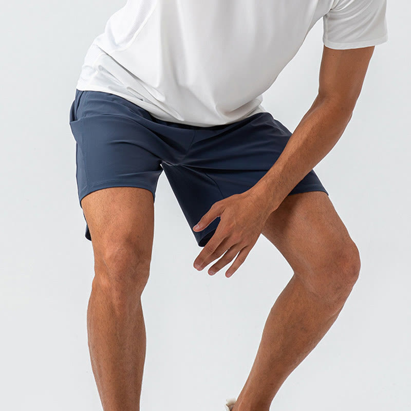 Men's Casual Breathable Loose Nylon Quick Dry Sports Shorts With Pockets