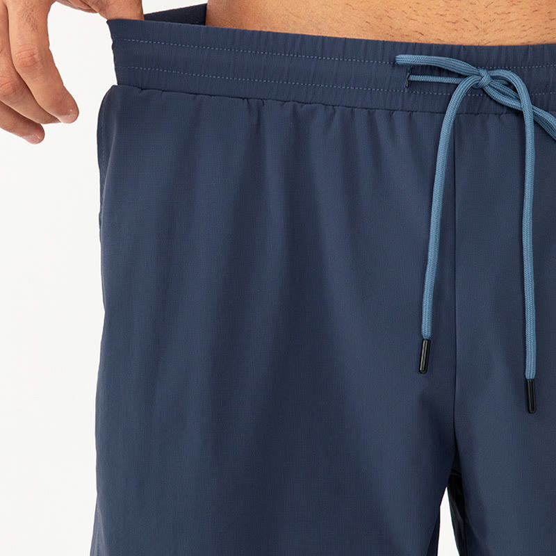 Men's Casual Breathable Loose Nylon Quick Dry Sports Shorts With Pockets