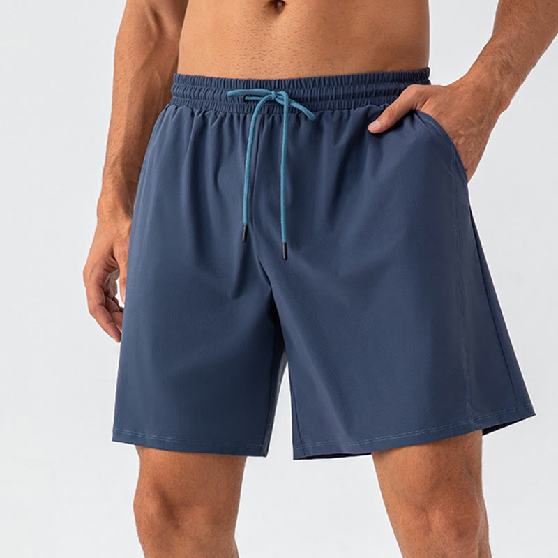 Men's Casual Breathable Loose Nylon Quick Dry Sports Shorts With Pockets