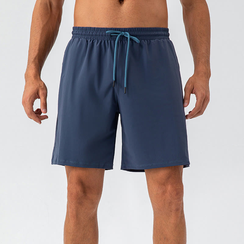 Men's Casual Breathable Loose Nylon Quick Dry Sports Shorts With Pockets