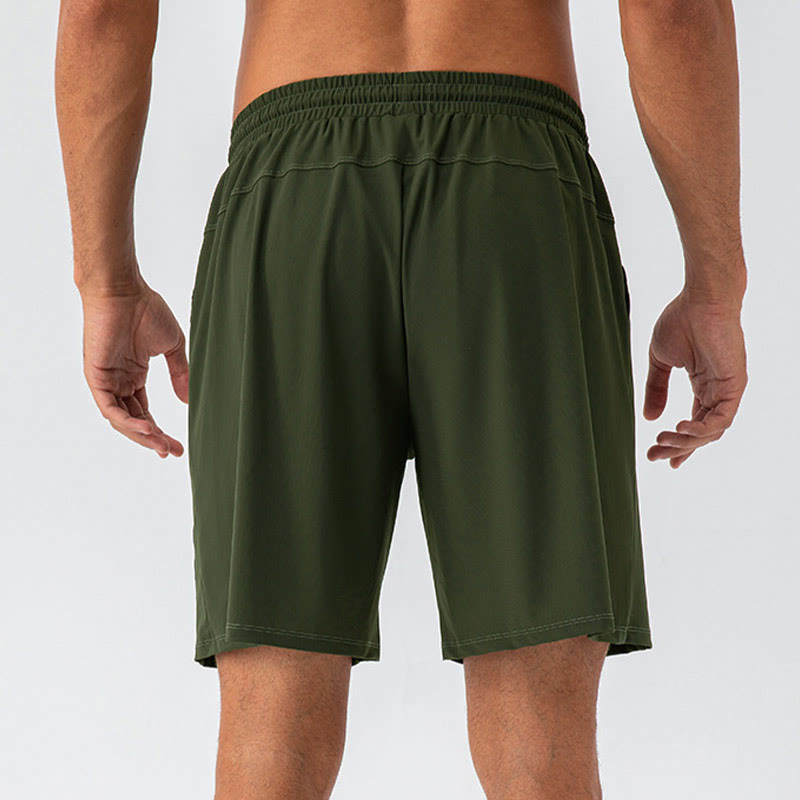 Men's Casual Breathable Loose Nylon Quick Dry Sports Shorts With Pockets