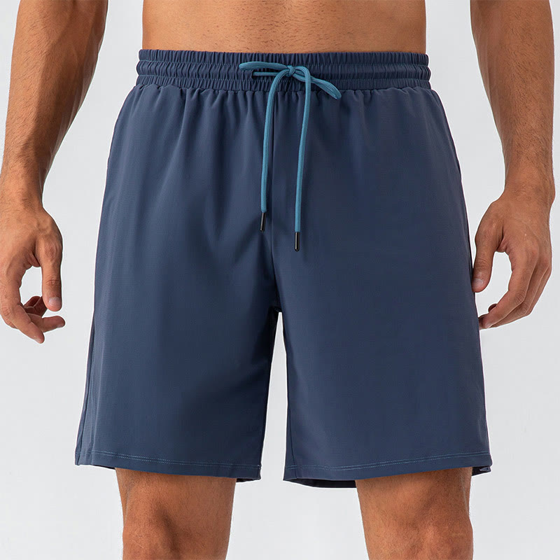 Men's Casual Breathable Loose Nylon Quick Dry Sports Shorts With Pockets