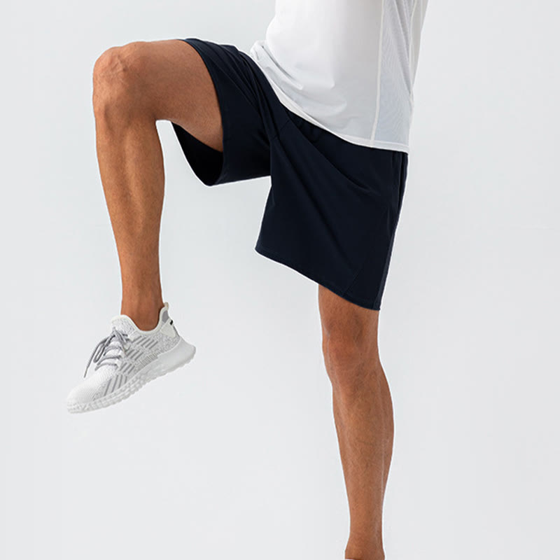 Men's Casual Breathable Loose Nylon Quick Dry Sports Shorts With Pockets