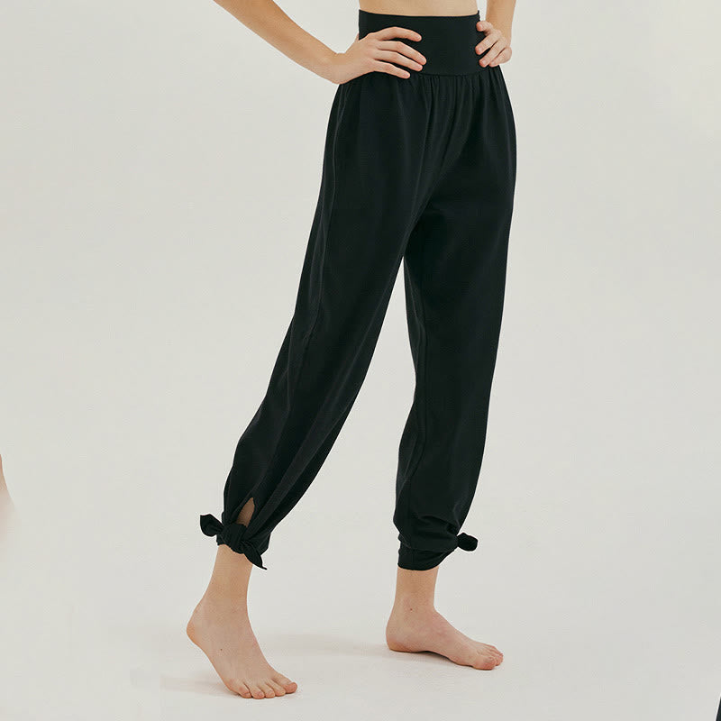 Adjustable Tie-Hem Breathable Meditation Harem Pants