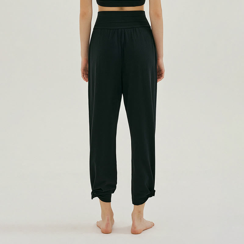 Adjustable Tie-Hem Breathable Meditation Harem Pants