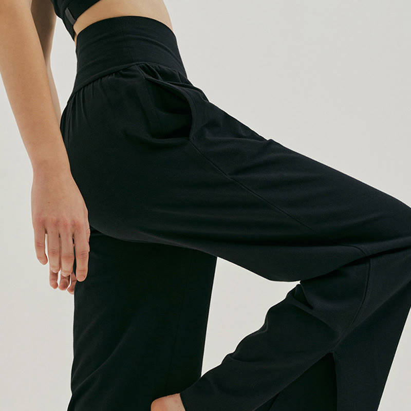 Adjustable Tie-Hem Breathable Meditation Harem Pants