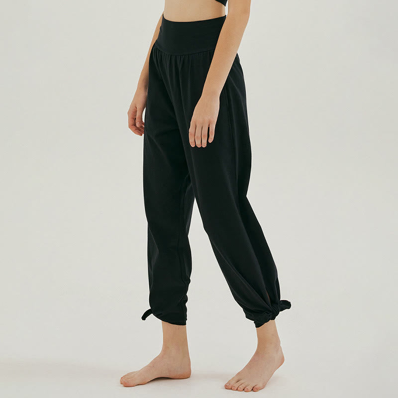 Adjustable Tie-Hem Breathable Meditation Harem Pants