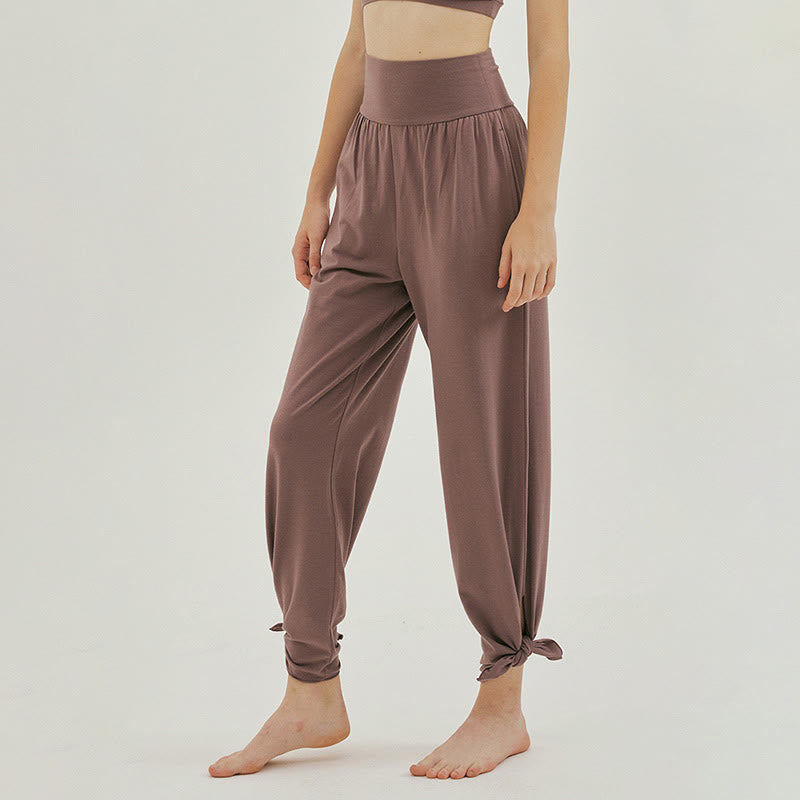Adjustable Tie-Hem Breathable Meditation Harem Pants