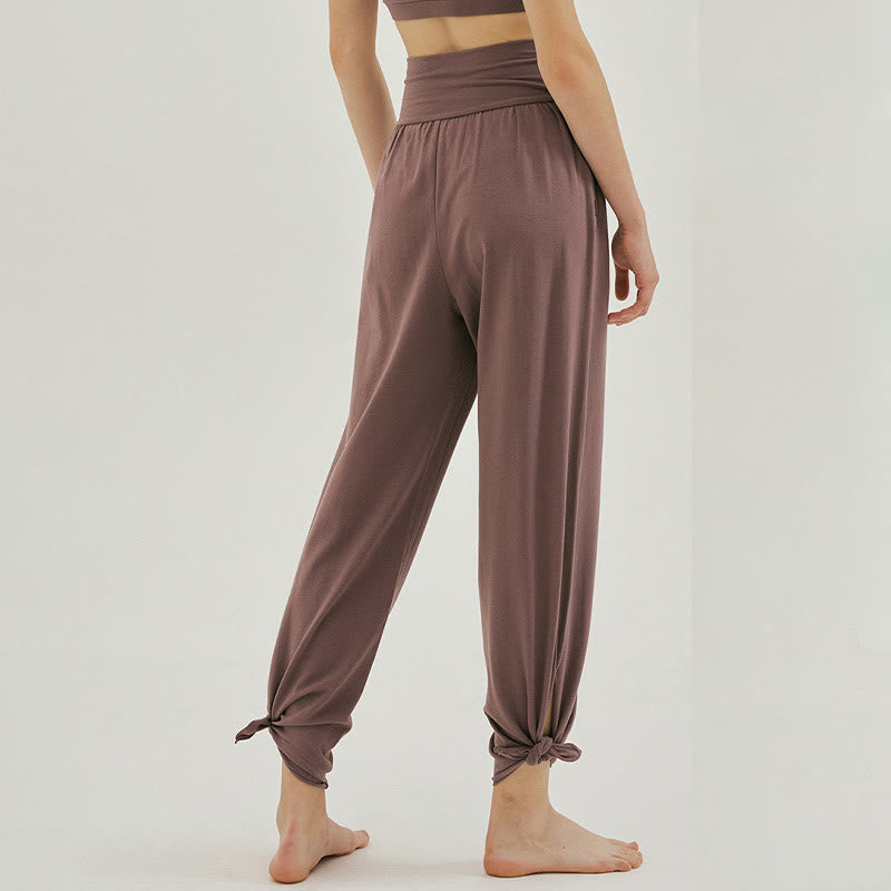 Adjustable Tie-Hem Breathable Meditation Harem Pants