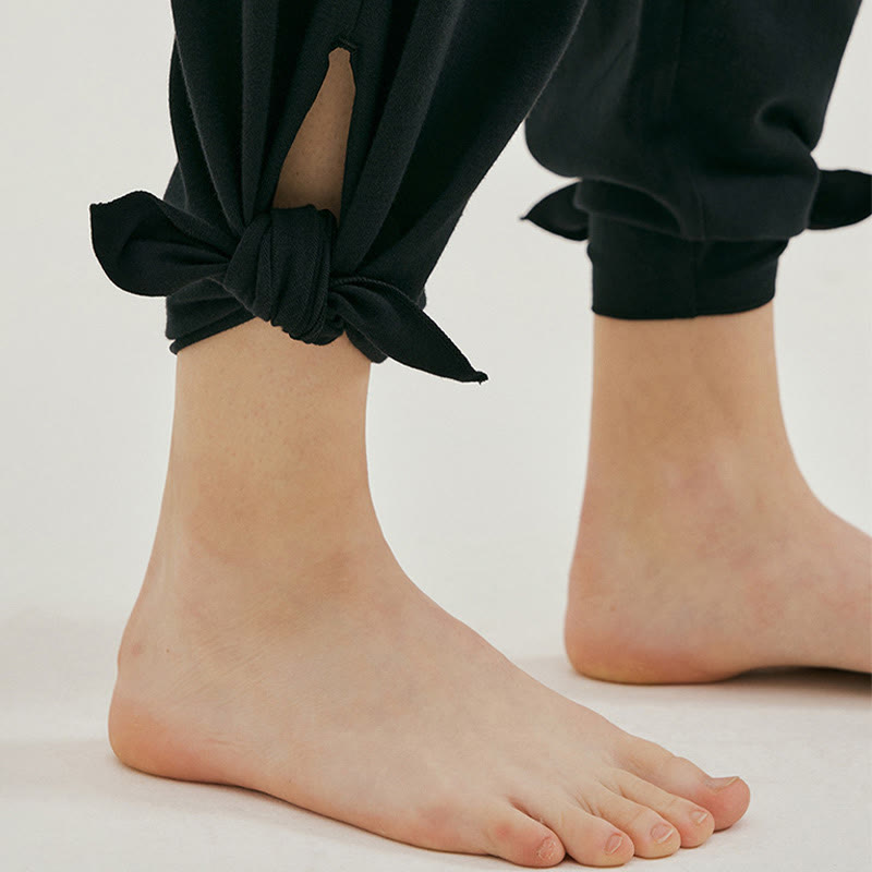 Adjustable Tie-Hem Breathable Meditation Harem Pants