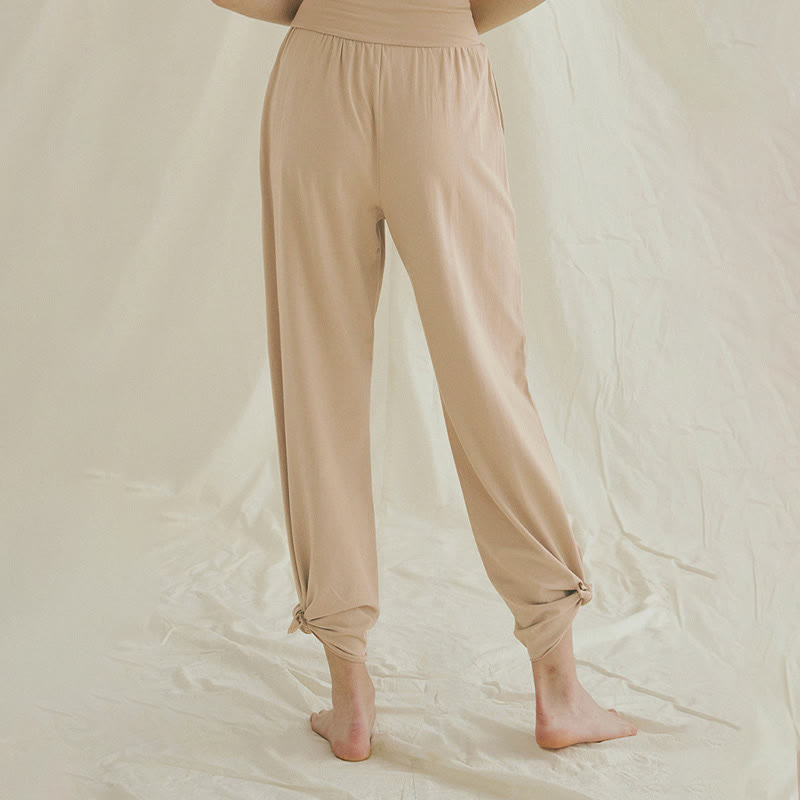 Adjustable Tie-Hem Breathable Meditation Harem Pants