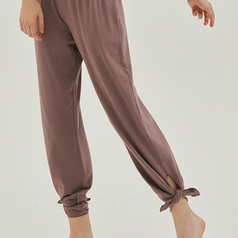Adjustable Tie-Hem Breathable Meditation Harem Pants