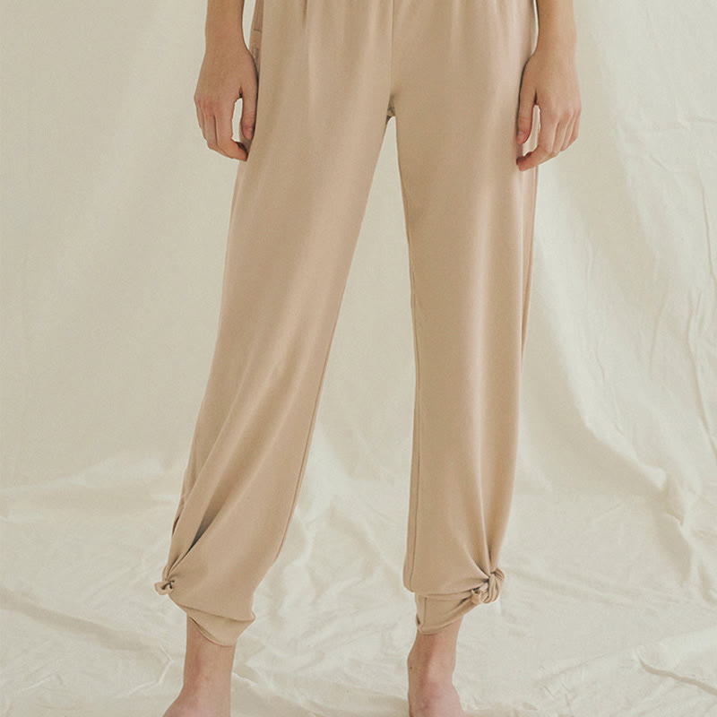 Adjustable Tie-Hem Breathable Meditation Harem Pants