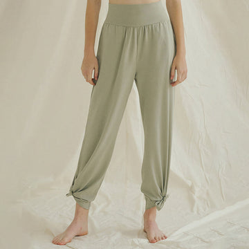 Adjustable Tie-Hem Breathable Meditation Harem Pants