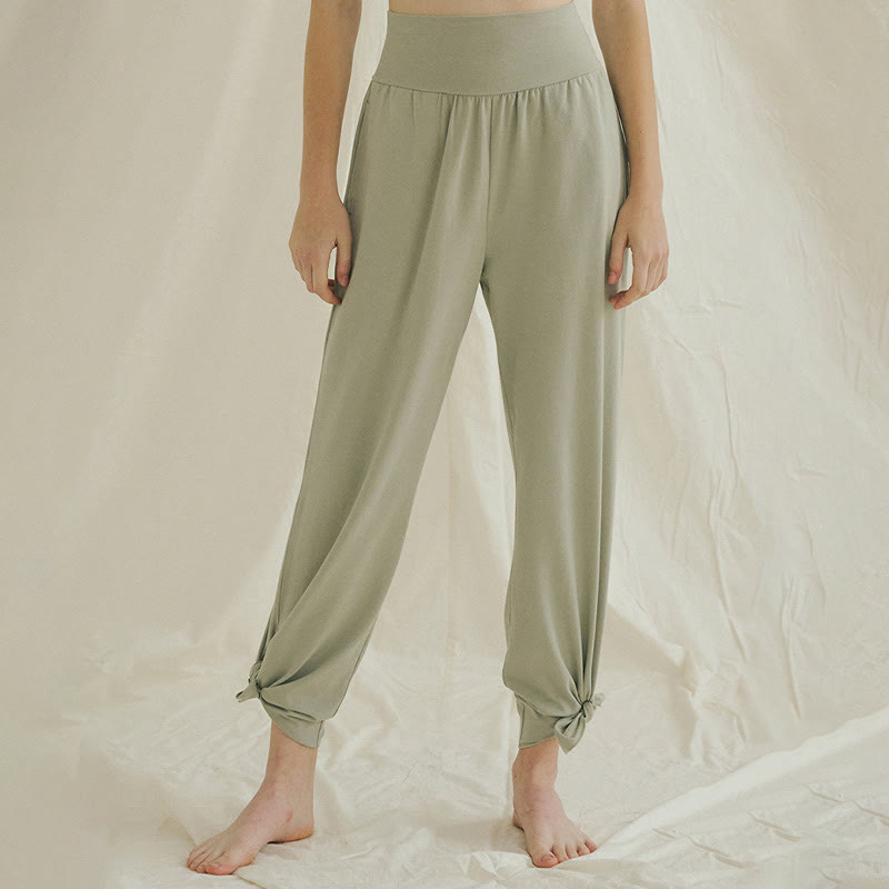 Adjustable Tie-Hem Breathable Meditation Harem Pants