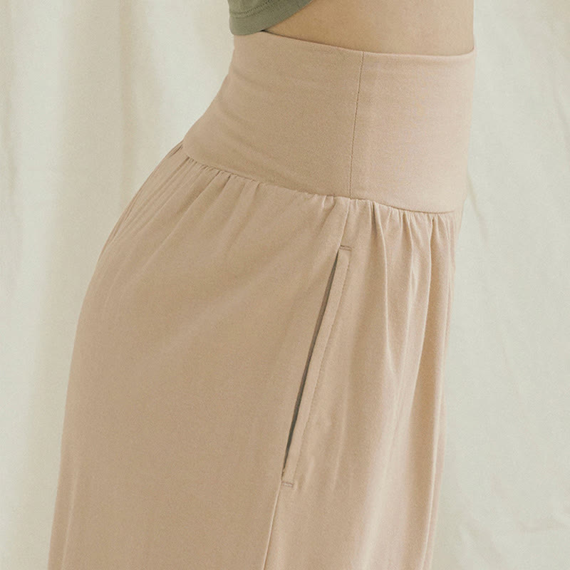Adjustable Tie-Hem Breathable Meditation Harem Pants