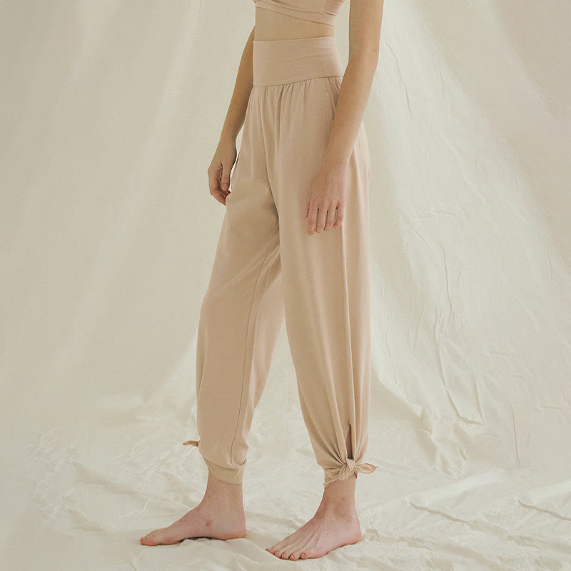 Adjustable Tie-Hem Breathable Meditation Harem Pants