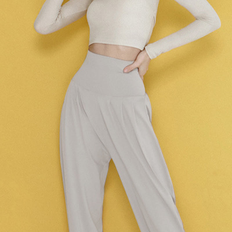 Casual Plain High Waist Quick Drying Women's Leica Pants With Pockets