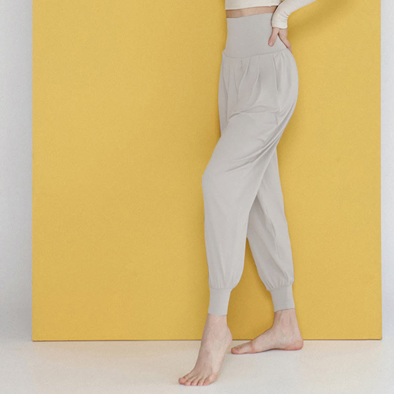 Casual Plain High Waist Quick Drying Women's Leica Pants With Pockets