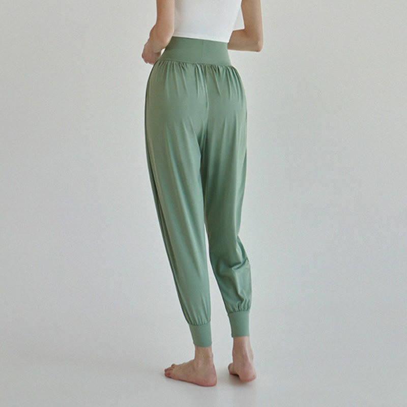 Casual Plain High Waist Quick Drying Women's Leica Pants With Pockets