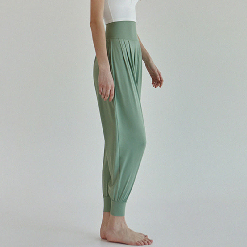 Casual Plain High Waist Quick Drying Women's Leica Pants With Pockets