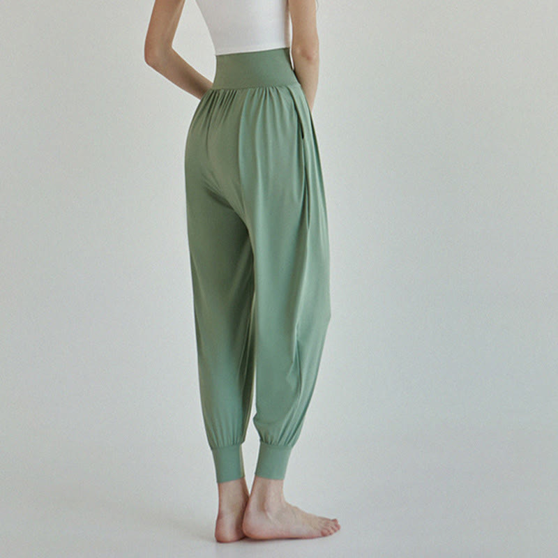 Casual Plain High Waist Quick Drying Women's Leica Pants With Pockets