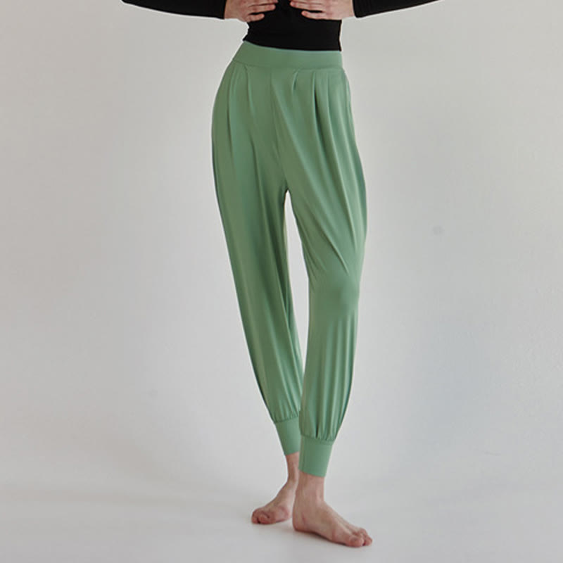 Casual Plain High Waist Quick Drying Women's Leica Pants With Pockets