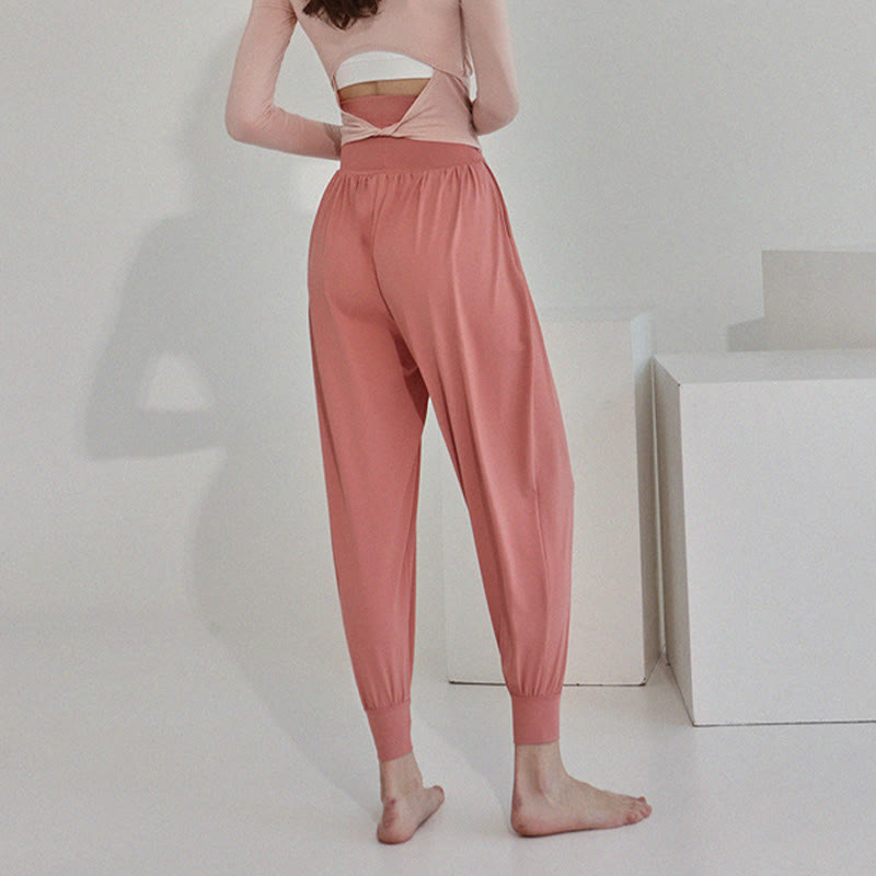 Casual Plain High Waist Quick Drying Women's Leica Pants With Pockets