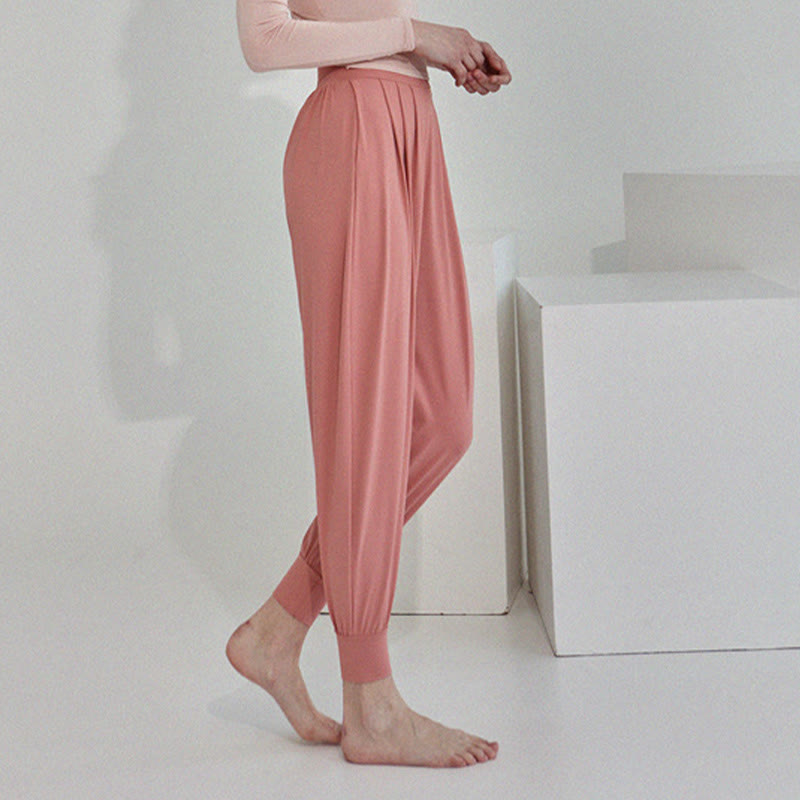 Casual Plain High Waist Quick Drying Women's Leica Pants With Pockets