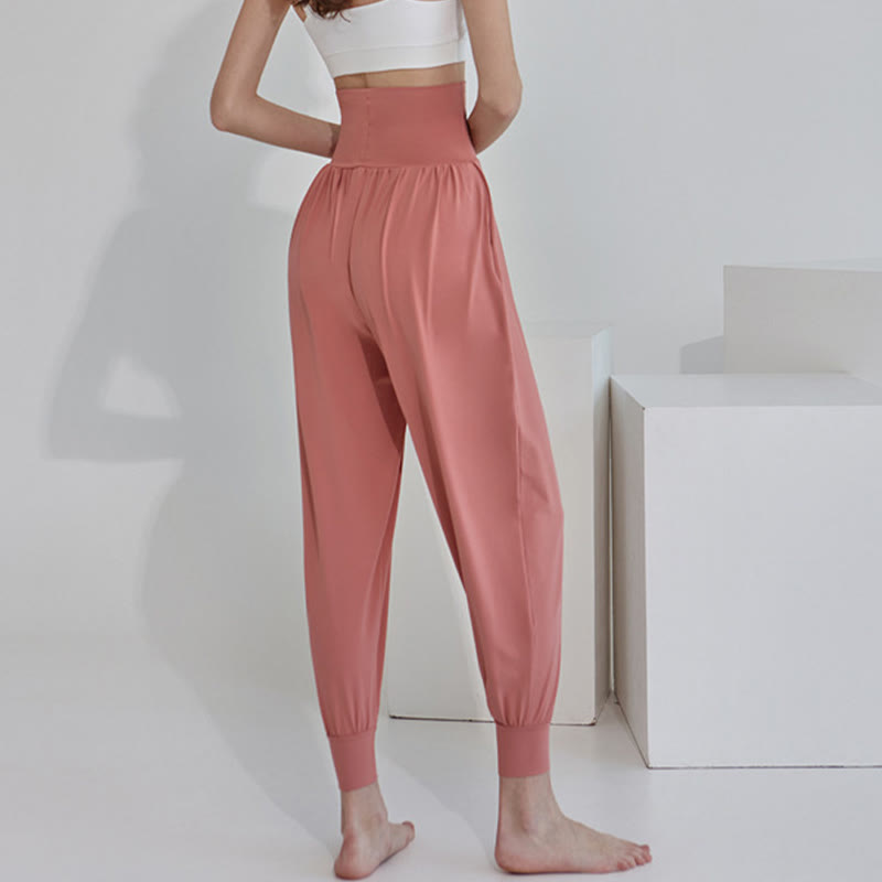 Casual Plain High Waist Quick Drying Women's Leica Pants With Pockets