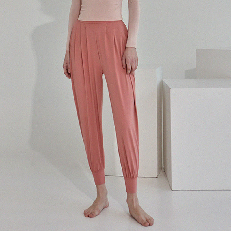 Casual Plain High Waist Quick Drying Women's Leica Pants With Pockets