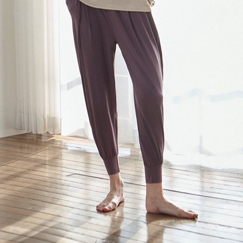 Casual Plain High Waist Quick Drying Women's Leica Pants With Pockets