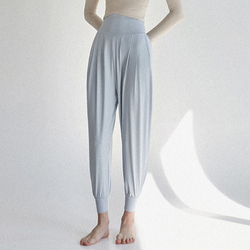 Casual Plain High Waist Quick Drying Women's Leica Pants With Pockets