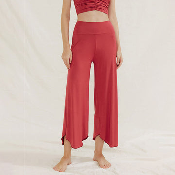 Casual Plain Loose Irregular Geometric Hem Women's Leica Wide Leg Pants