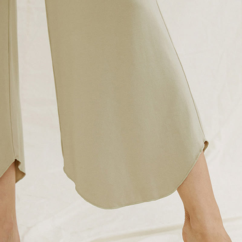 Casual Plain Loose Irregular Geometric Hem Women's Leica Wide Leg Pants