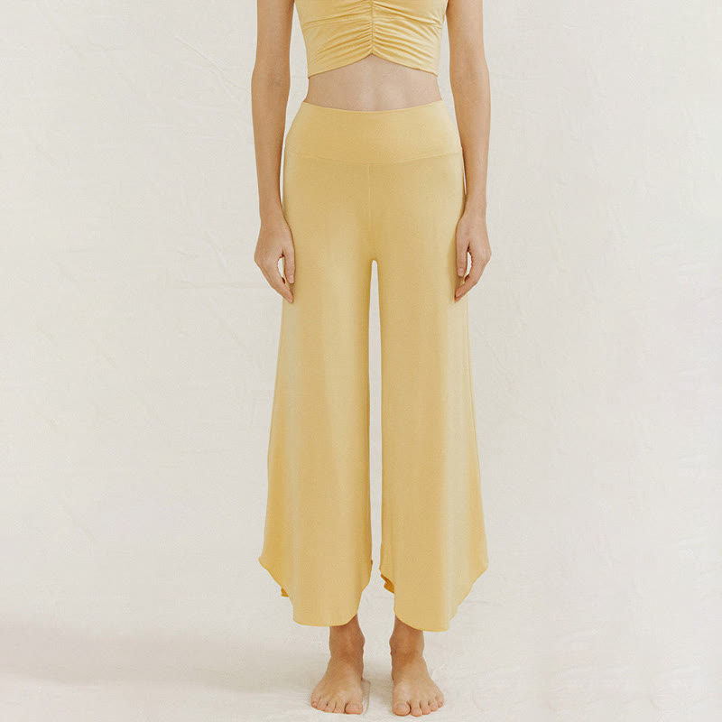 Casual Plain Loose Irregular Geometric Hem Women's Leica Wide Leg Pants