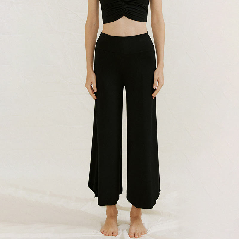 Casual Plain Loose Irregular Geometric Hem Women's Leica Wide Leg Pants