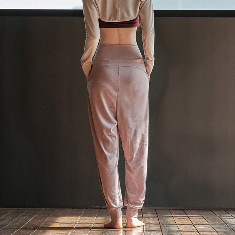 Casual Plain Threaded Slit Hem Women's Spandex Pants With Pockets
