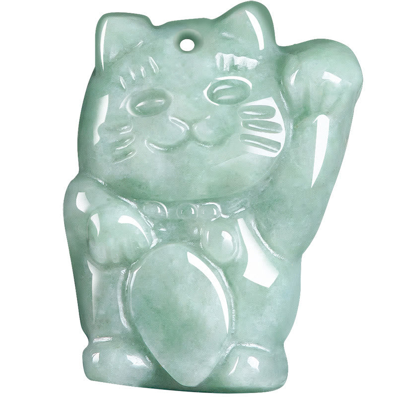 Lucky Cat Jade Abundance Necklace Pendant