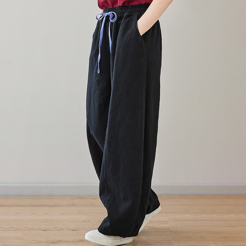 Tactile Cotton Linen Drawstring Harem Meditation Pants