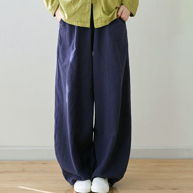 Tactile Cotton Linen Drawstring Harem Meditation Pants