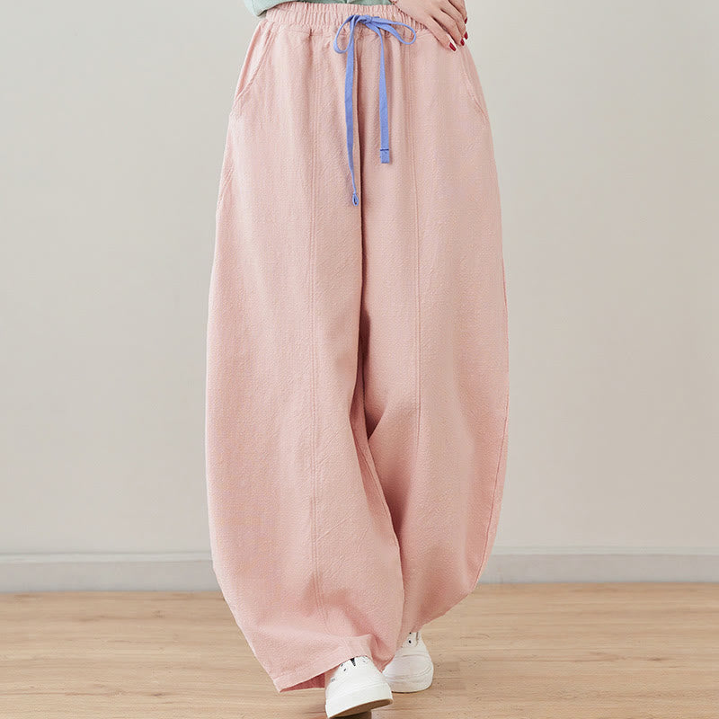 Tactile Cotton Linen Drawstring Harem Meditation Pants